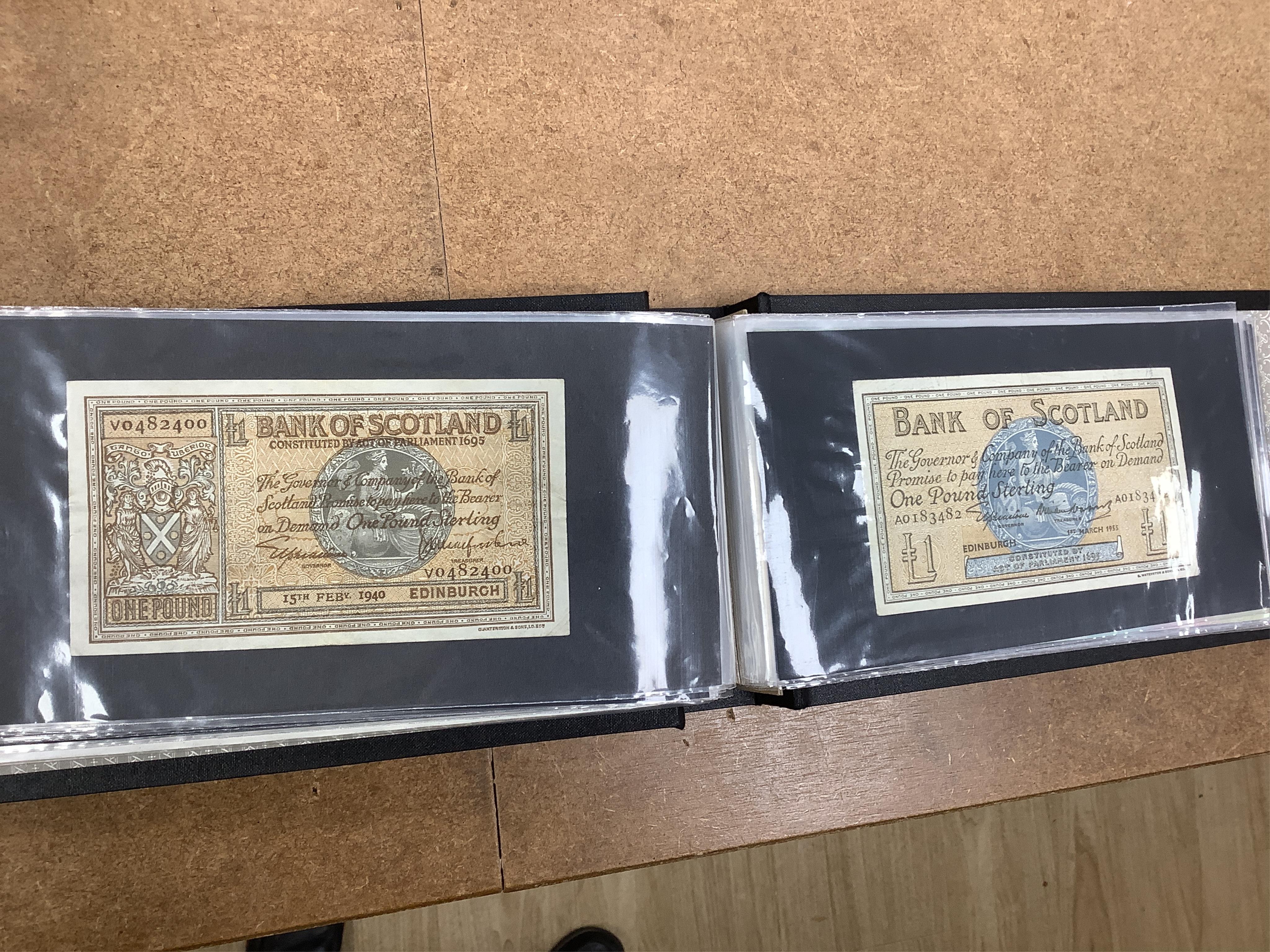 A large collection of World Banknotes, in five albums, to include Central Bank of China Republic period banknotes, UK, George V to QEII, mostly mint unused